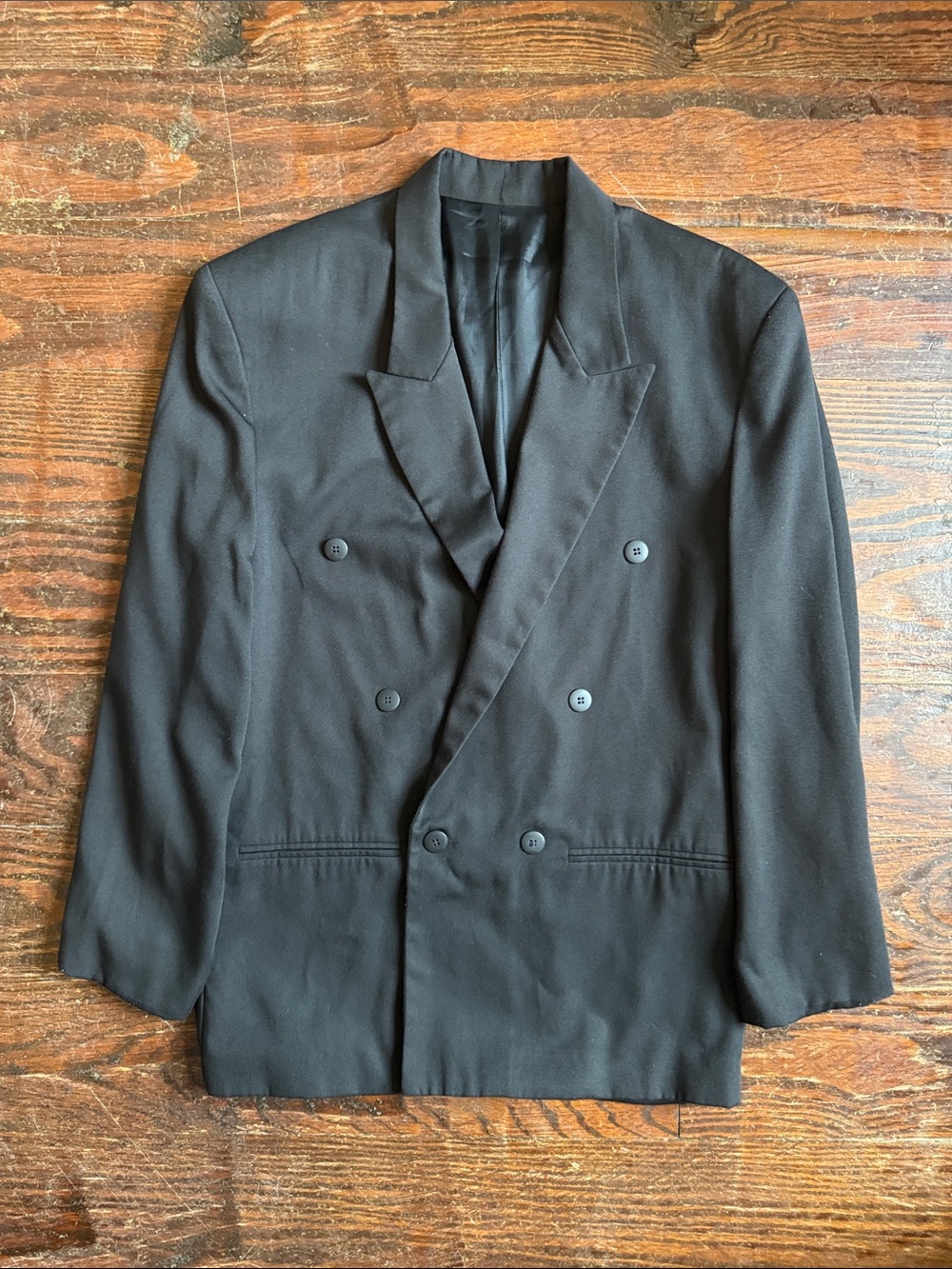 VTG 90s City Streets Lightweight Black Double-Breasted Men's Blazer 36R